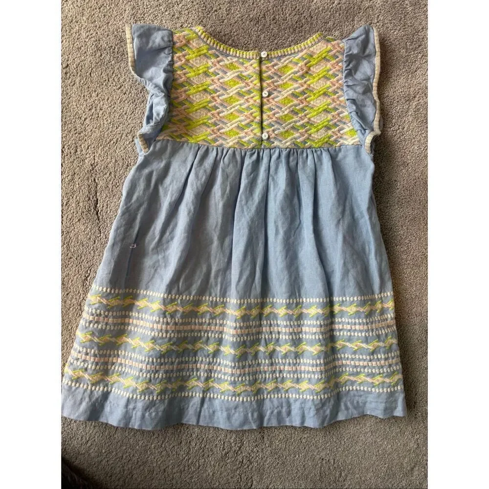 The Coast Brand Girls Stinson Dress - Blue/Green/Light Blue, Sz 4, $168 A42